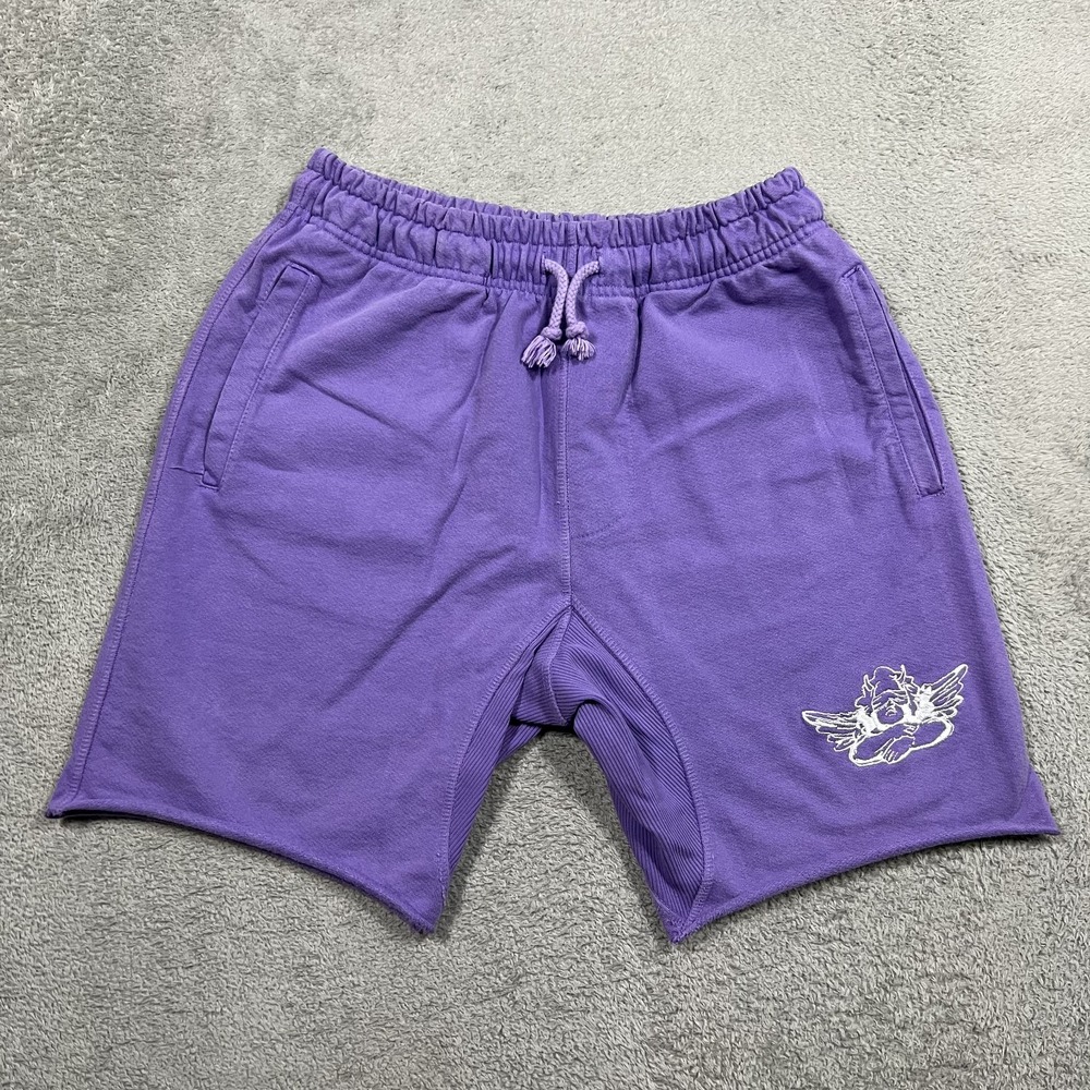 Boys Lie Sweat Shorts Womens Medium Purple Cotton Stretch French Terry